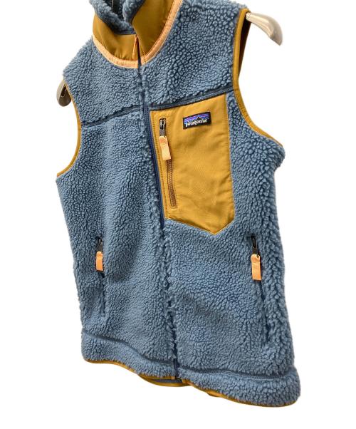 Patagonia（パタゴニア）Patagonia (パタゴニア) ボアベスト ブルー×ベージュ サイズ:Sの古着・服飾アイテム