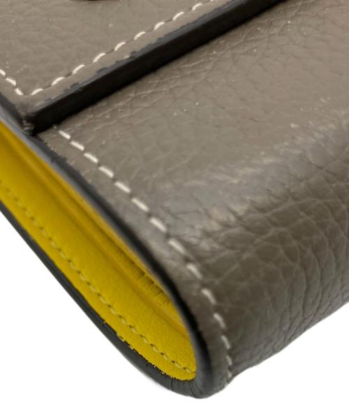 CELINE（セリーヌ）CELINE (セリーヌ) 3つ折り財布 ブラウン×イエローの古着・服飾アイテム