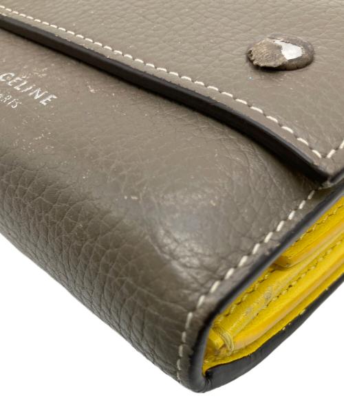 CELINE（セリーヌ）CELINE (セリーヌ) 3つ折り財布 ブラウン×イエローの古着・服飾アイテム