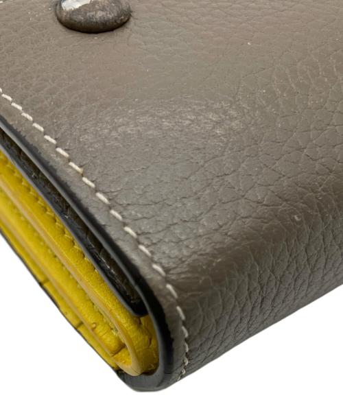 CELINE（セリーヌ）CELINE (セリーヌ) 3つ折り財布 ブラウン×イエローの古着・服飾アイテム