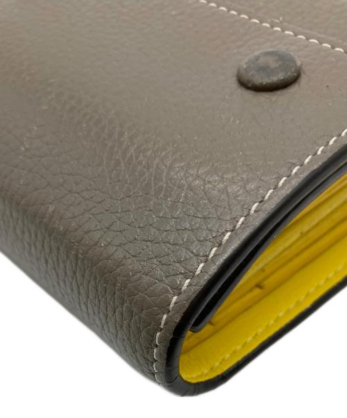 CELINE（セリーヌ）CELINE (セリーヌ) 3つ折り財布 ブラウン×イエローの古着・服飾アイテム