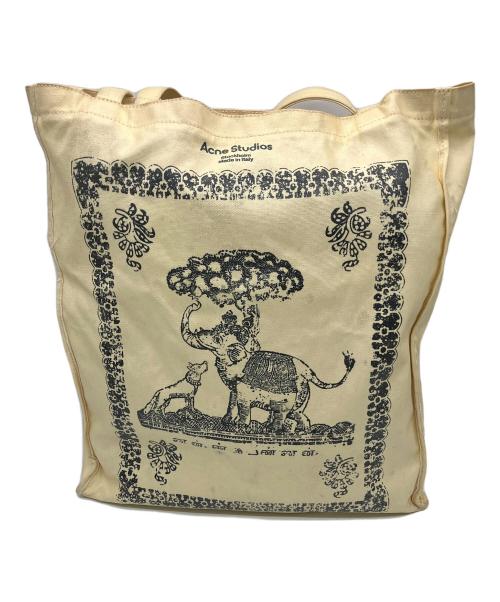 Acne studios（アクネ ストゥディオス）Acne studios (アクネ ストゥディオス) トートバッグ ベージュ×ブラックの古着・服飾アイテム