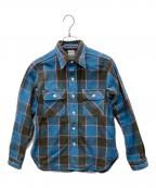 WAREHOUSEウエアハウス）の古着「長袖シャツ」｜ライトブルー×ブラック