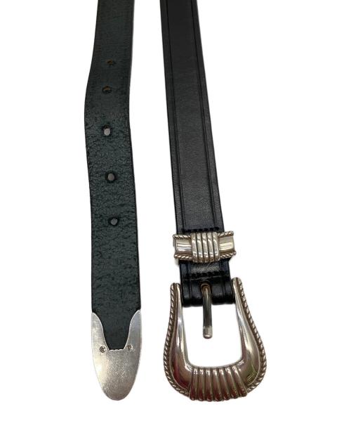 TROY（トロイ）TROY (トロイ) レザーベルト ブラック×シルバーの古着・服飾アイテム