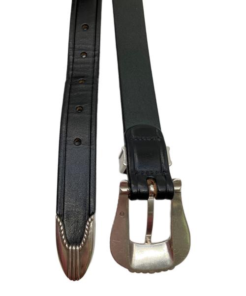 TROY（トロイ）TROY (トロイ) レザーベルト ブラック×シルバーの古着・服飾アイテム