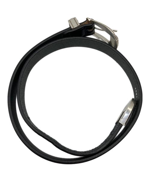 TROY（トロイ）TROY (トロイ) レザーベルト ブラック×シルバーの古着・服飾アイテム