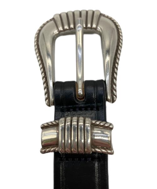 TROY（トロイ）TROY (トロイ) レザーベルト ブラック×シルバーの古着・服飾アイテム