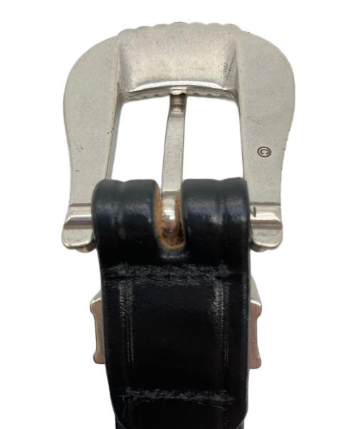 TROY（トロイ）TROY (トロイ) レザーベルト ブラック×シルバーの古着・服飾アイテム