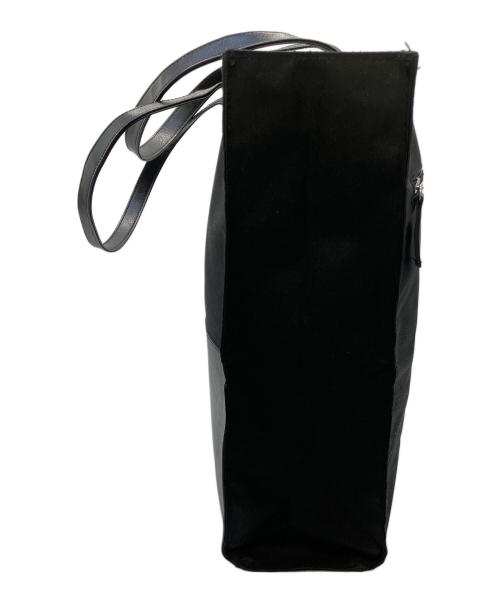 Y's（ワイズ）Y's (ワイズ) キャンパスレザートートバッグ ブラックの古着・服飾アイテム