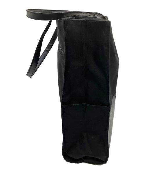 Y's（ワイズ）Y's (ワイズ) キャンパスレザートートバッグ ブラックの古着・服飾アイテム