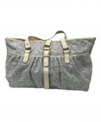 CELINEセリーヌ）の古着「セミショルダーバッグ」｜ホワイト×ライトブルー