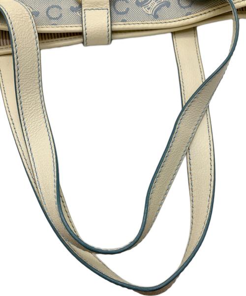CELINE（セリーヌ）CELINE (セリーヌ) セミショルダーバッグ ホワイト×ライトブルーの古着・服飾アイテム