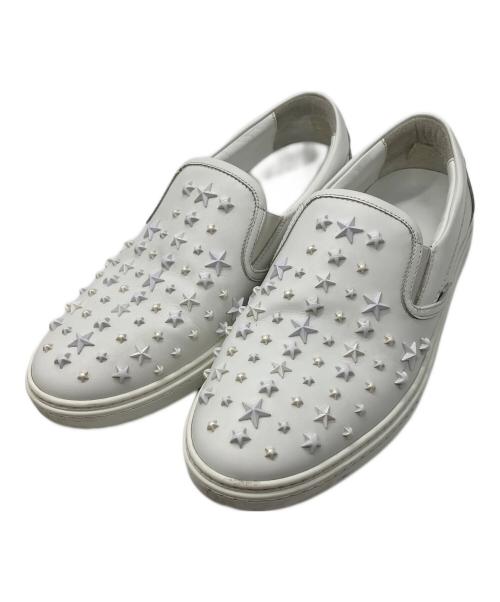 JIMMY CHOO（ジミーチュウ）JIMMY CHOO (ジミーチュウ) スタッズスリッポン ホワイト サイズ:41の古着・服飾アイテム