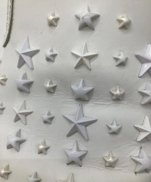 JIMMY CHOO（ジミーチュウ）JIMMY CHOO (ジミーチュウ) スタッズスリッポン ホワイト サイズ:41の古着・服飾アイテム
