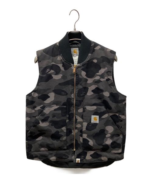 CarHartt（カーハート）CarHartt (カーハート) A BATHING APE (ア ベイシング エイプ) 迷彩ダックベスト ブラック サイズ:M　　　　　　　　の古着・服飾アイテム