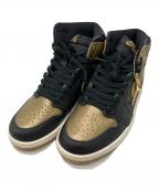 NIKEナイキ）の古着「ハイカットスニーカー」｜ブラック×ゴールド
