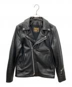 VANSONバンソン）の古着「ダブルライダースジャケット」｜ブラック