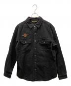 HARLEY-DAVIDSONハーレーダビッドソン）の古着「デニムシャツ」｜ブラック