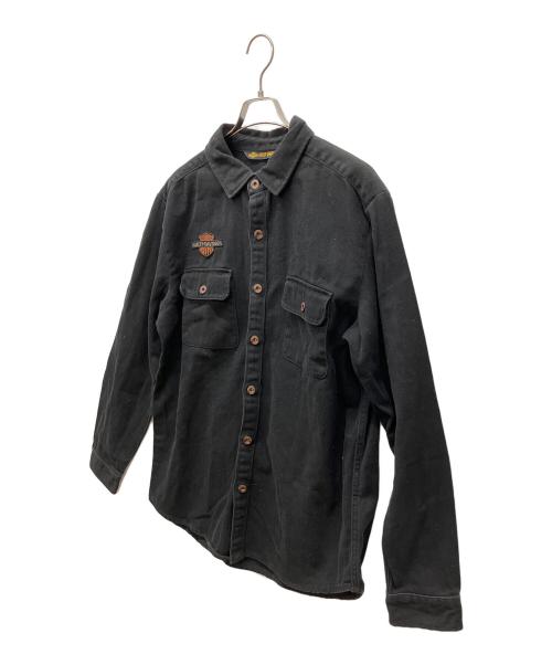 HARLEY-DAVIDSON（ハーレーダビッドソン）HARLEY-DAVIDSON (ハーレーダビッドソン) デニムシャツ ブラック サイズ:Lの古着・服飾アイテム