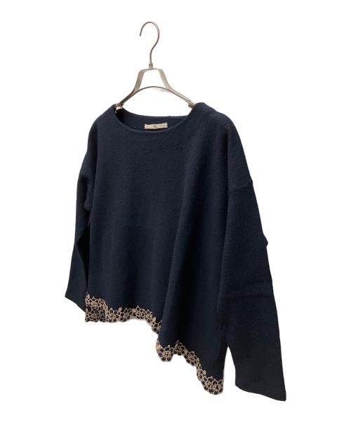 45R（フォーティファイブ・アール）45R (フォーティファイブ・アール) 薄手ニット ネイビー サイズ:Oの古着・服飾アイテム