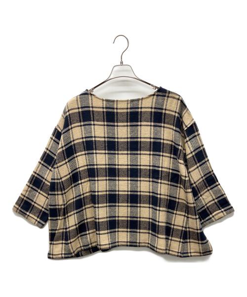 45R（フォーティファイブ・アール）45R (フォーティファイブ・アール) 薄手ニット ネイビー×ホワイトの古着・服飾アイテム