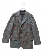 COMME des GARCONS HOMMEコムデギャルソン オム）の古着「花柄テーラードジャケット」｜グレー