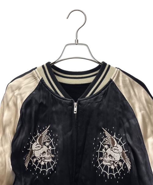 琵男志（ビダンシ）琵男志 (ビダンシ) 刺繍スカジャン ベージュ×ブラック サイズ:40の古着・服飾アイテム