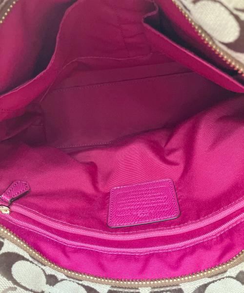 COACH（コーチ）COACH (コーチ) トートバッグ ベージュ×ピンクの古着・服飾アイテム