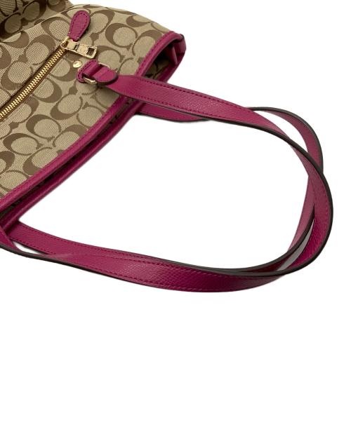 COACH（コーチ）COACH (コーチ) トートバッグ ベージュ×ピンクの古着・服飾アイテム