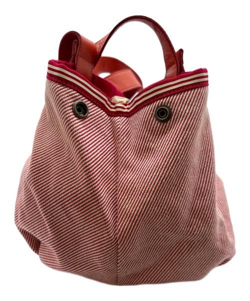 BURBERRY BLUE LABEL（バーバリー ブルー レーベル）BURBERRY BLUE LABEL (バーバリー ブルー レーベル) ハンドバッグ レッド×オレンジの古着・服飾アイテム