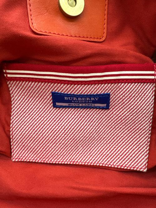 BURBERRY BLUE LABEL（バーバリー ブルー レーベル）BURBERRY BLUE LABEL (バーバリー ブルー レーベル) ハンドバッグ レッド×オレンジの古着・服飾アイテム