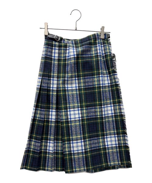 O'NEIL OF DUBLIN（オニールオブダブリン）O'NEIL OF DUBLIN (オニールオブダブリン) ラップスカート グリーン×ネイビー サイズ:US6の古着・服飾アイテム