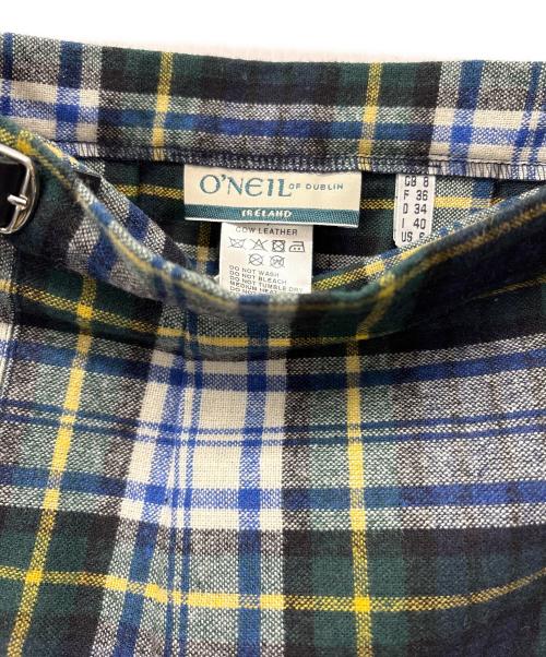 O'NEIL OF DUBLIN（オニールオブダブリン）O'NEIL OF DUBLIN (オニールオブダブリン) ラップスカート グリーン×ネイビー サイズ:US6の古着・服飾アイテム