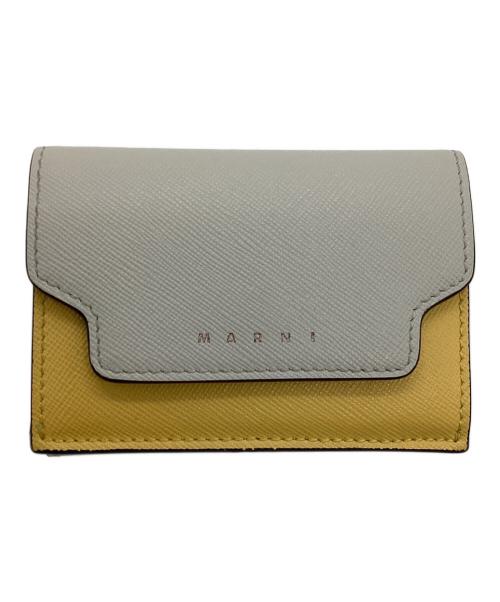 MARNI（マルニ）MARNI (マルニ) 3つ折り財布 グレー×イエローの古着・服飾アイテム