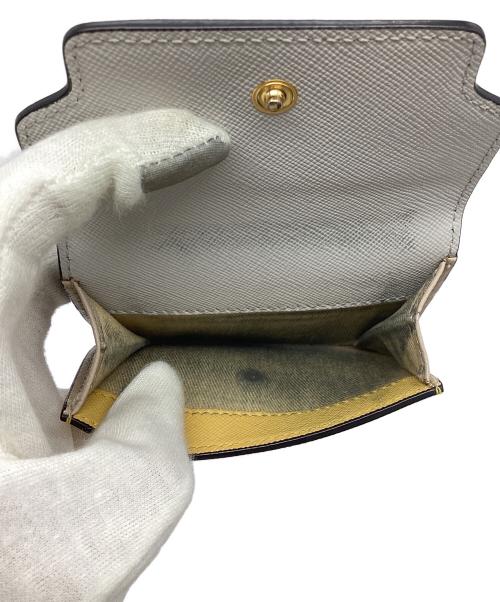 MARNI（マルニ）MARNI (マルニ) 3つ折り財布 グレー×イエローの古着・服飾アイテム
