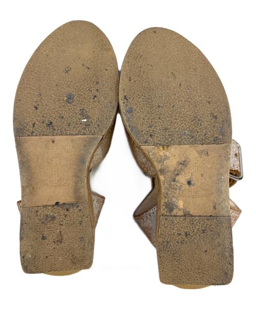 Vivienne Westwood（ヴィヴィアンウエストウッド）Vivienne Westwood (ヴィヴィアンウエストウッド) ウェッジソールサンダル ブラウン サイズ:24cmの古着・服飾アイテム