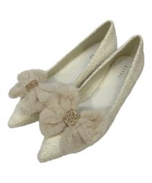 RANDA（ランダ）の古着「ファーリボンパンプス」｜ホワイト