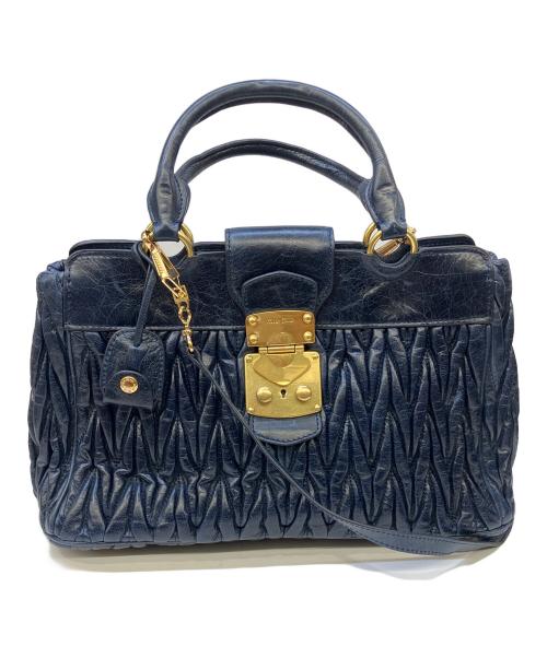 MIU MIU（ミュウミュウ）MIU MIU (ミュウミュウ) 2WAYバッグ ネイビーの古着・服飾アイテム