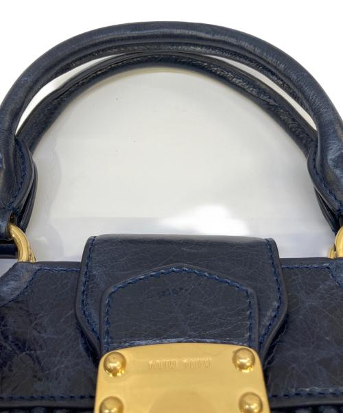 MIU MIU（ミュウミュウ）MIU MIU (ミュウミュウ) 2WAYバッグ ネイビーの古着・服飾アイテム
