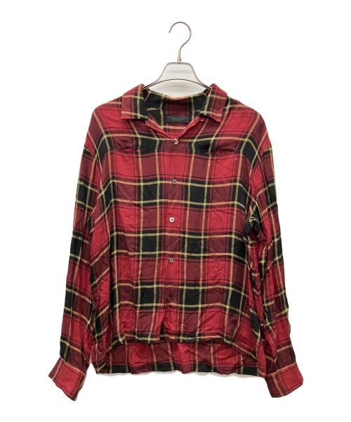 UNDERCOVER（アンダーカバー）UNDERCOVER (アンダーカバー) 長袖シャツ レッド×ブラック サイズ:2の古着・服飾アイテム