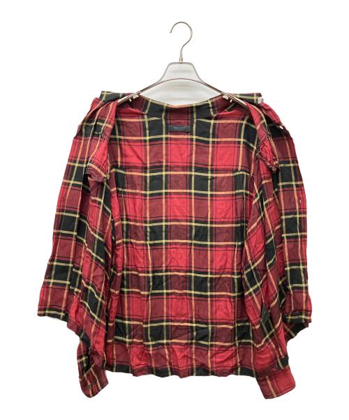 UNDERCOVER（アンダーカバー）UNDERCOVER (アンダーカバー) 長袖シャツ レッド×ブラック サイズ:2の古着・服飾アイテム