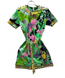 LEONARD（レオナール）の古着「半袖ワンピース」｜グリーン