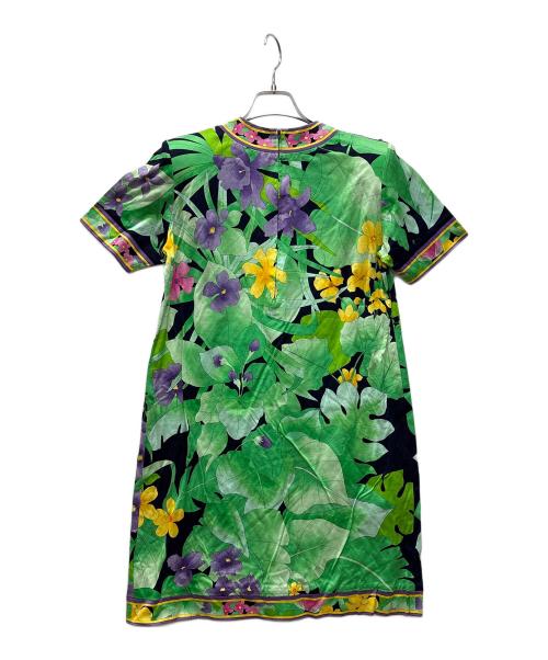 LEONARD（レオナール）LEONARD (レオナール) 半袖ワンピース グリーン サイズ:Mの古着・服飾アイテム