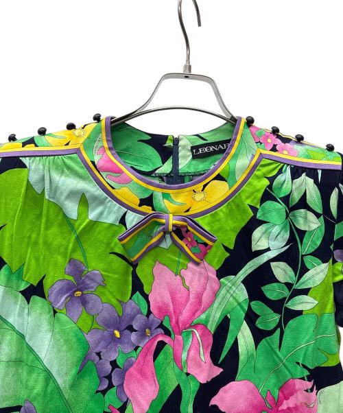 LEONARD（レオナール）LEONARD (レオナール) 半袖ワンピース グリーン サイズ:Mの古着・服飾アイテム