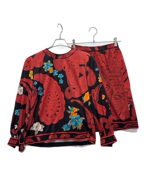 LEONARD（レオナール）LEONARD (レオナール) セットアップ レッド サイズ:Mの古着・服飾アイテム