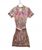 LEONARDレオナール）の古着「半袖ワンピース」｜ピンク