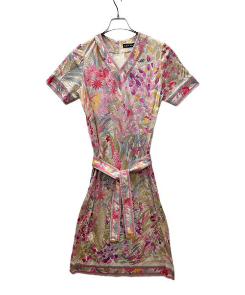 LEONARD（レオナール）LEONARD (レオナール) 半袖ワンピース ピンク サイズ:Mの古着・服飾アイテム