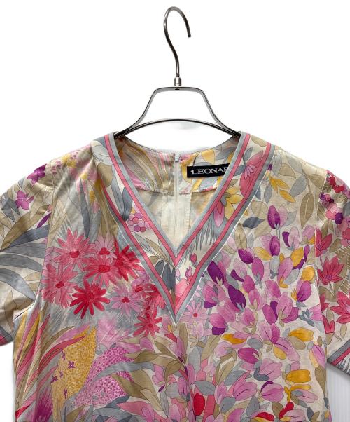 LEONARD（レオナール）LEONARD (レオナール) 半袖ワンピース ピンク サイズ:Mの古着・服飾アイテム