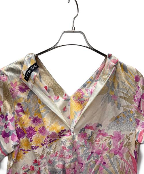 LEONARD（レオナール）LEONARD (レオナール) 半袖ワンピース ピンク サイズ:Mの古着・服飾アイテム