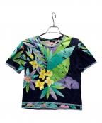 LEONARDレオナール）の古着「半袖カットソー」｜グリーン×ネイビー